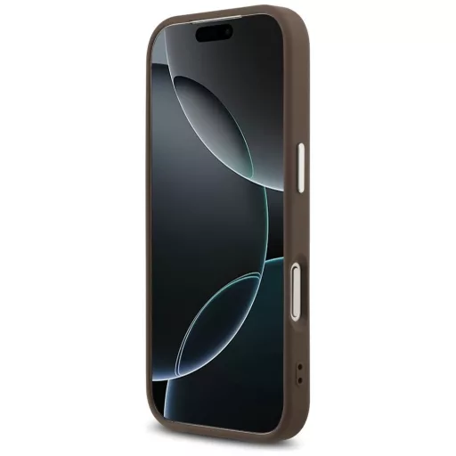 GUESS tok iPhone 17 Pro GUHCP17LP4G4SMCW (4G PU Leather Case with Big 4G and Classic Logo ezüst Metal Camera Frame) barna