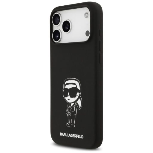 KARL LAGERFELD tok iPhone 17 Pro Max Magsafe kompatibilis KLHMP17XSKIGROK (Silicone W/ KL Sketch & Logo) Fekete