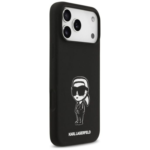 KARL LAGERFELD tok iPhone 17 Pro Max Magsafe kompatibilis KLHMP17XSKIGROK (Silicone W/ KL Sketch & Logo) Fekete