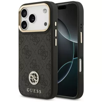   GUESS tok iPhone 17 Pro Magsafe kompatibilis GUHMP17LP4GRMDEK (PU W/ 4G Strass Logo) fekete