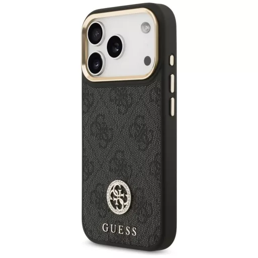GUESS tok iPhone 17 Pro Magsafe kompatibilis GUHMP17LP4GRMDEK (PU W/ 4G Strass Logo) fekete