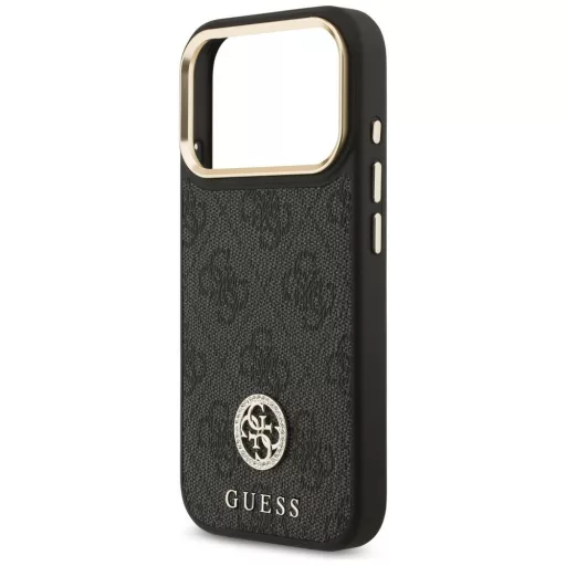 GUESS tok iPhone 17 Pro Magsafe kompatibilis GUHMP17LP4GRMDEK (PU W/ 4G Strass Logo) fekete