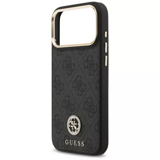 GUESS tok iPhone 17 Pro Max Magsafe kompatibilis GUHMP17XP4GRMDEK (PU W/ 4G Strass Logo) fekete