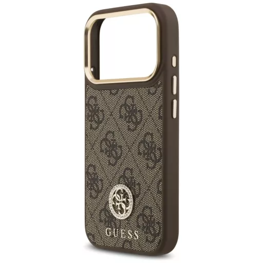 GUESS tok iPhone 17 Pro Magsafe kompatibilis GUHMP17LP4GRMDEW (PU W/ 4G Strass Logo) barna