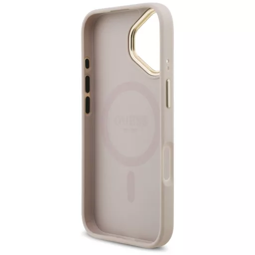 GUESS tok iPhone 17 Magsafe kompatibilis GUHMP17SP4GRMDEP (PU W/ 4G Strass Logo) rózsaszín