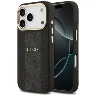   GUESS tok iPhone 17 Pro Magsafe kompatibilis GUHMP17LPG4SEMCK (PU W/ 4G Stripe) fekete