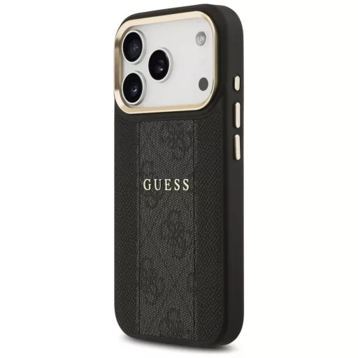 GUESS tok iPhone 17 Pro Magsafe kompatibilis GUHMP17LPG4SEMCK (PU W/ 4G Stripe) fekete