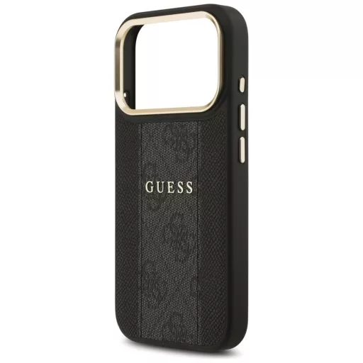 GUESS tok iPhone 17 Pro Magsafe kompatibilis GUHMP17LPG4SEMCK (PU W/ 4G Stripe) fekete