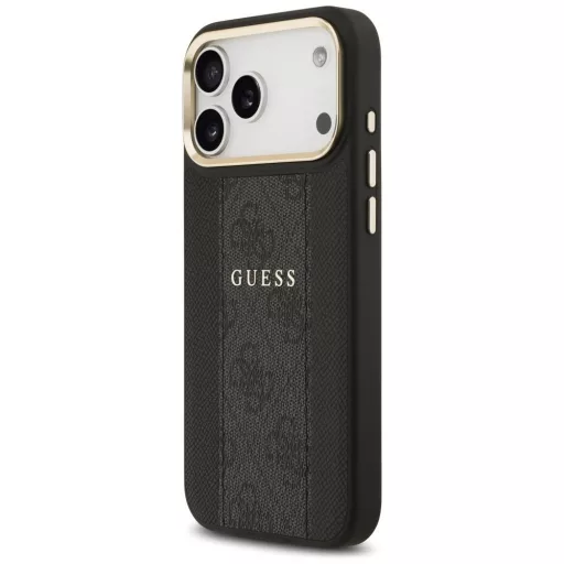 GUESS tok iPhone 17 Pro Max Magsafe kompatibilis GUHMP17XPG4SEMCK (PU W/ 4G Stripe) fekete