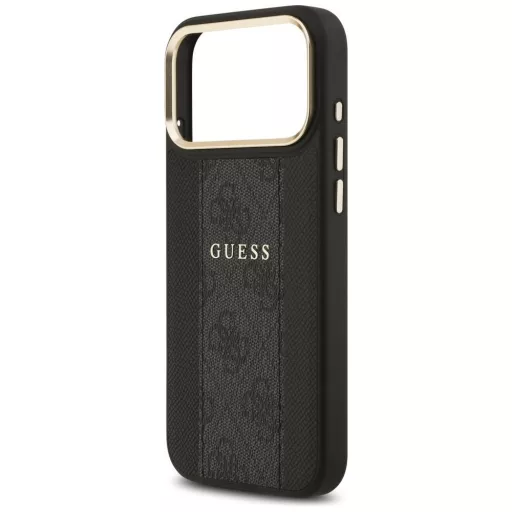 GUESS tok iPhone 17 Pro Max Magsafe kompatibilis GUHMP17XPG4SEMCK (PU W/ 4G Stripe) fekete