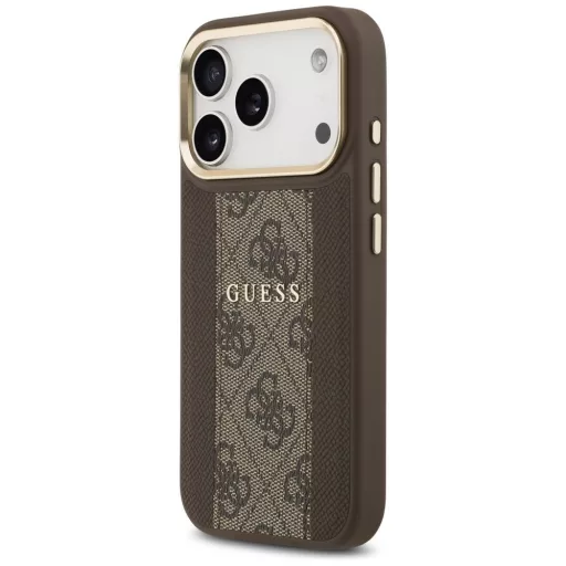 GUESS tok iPhone 17 Pro Magsafe kompatibilis GUHMP17LPG4SEMCW (PU W/ 4G Stripe) barna