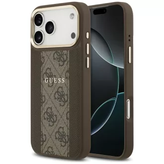   GUESS tok iPhone 17 Pro Max Magsafe kompatibilis GUHMP17XPG4SEMCW (PU W/ 4G Stripe) barna