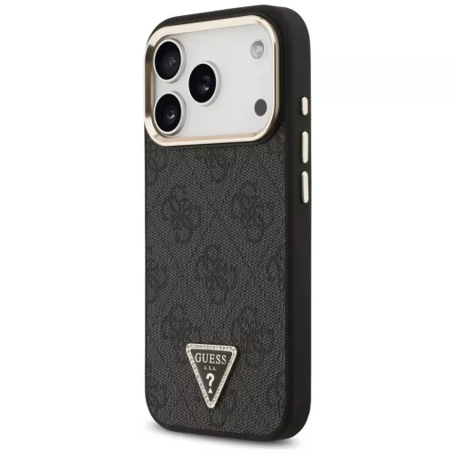 GUESS tok iPhone 17 Pro Magsafe kompatibilis GUHMP17LP4GTDGMK (4G PU W/ Triangle Logo) arany fekete