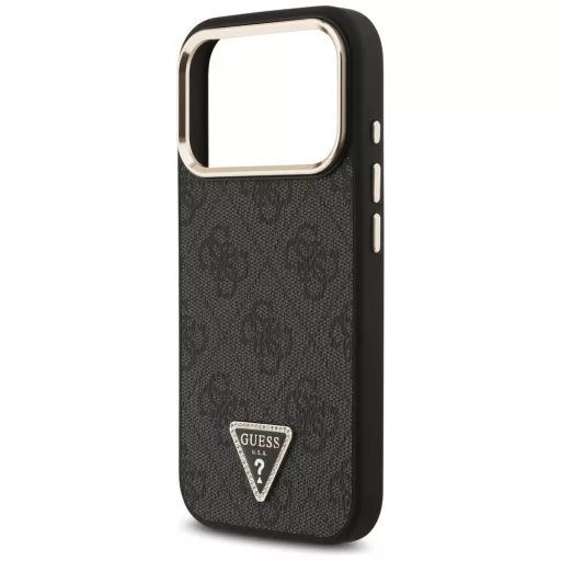 GUESS tok iPhone 17 Pro Magsafe kompatibilis GUHMP17LP4GTDGMK (4G PU W/ Triangle Logo) arany fekete