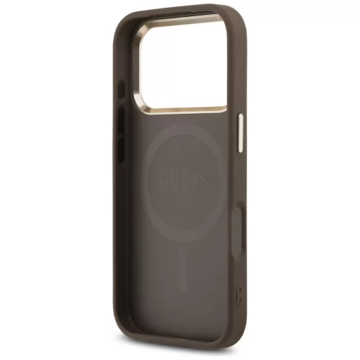 GUESS GUHMP17LP4GTDGMW iPhone 17 Pro tok MagSafe kompatibilis 4G Triangle Logo barna-arany
