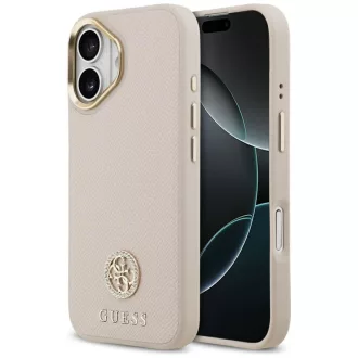   GUESS tok iPhone 17 Magsafe kompatibilis GUHMP17SPGCRMDEP (PU W/ Grained Strass Logo) rózsaszín