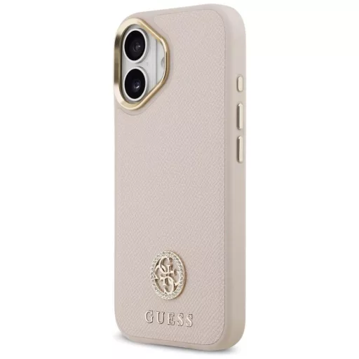 GUESS tok iPhone 17 Magsafe kompatibilis GUHMP17SPGCRMDEP (PU W/ Grained Strass Logo) rózsaszín