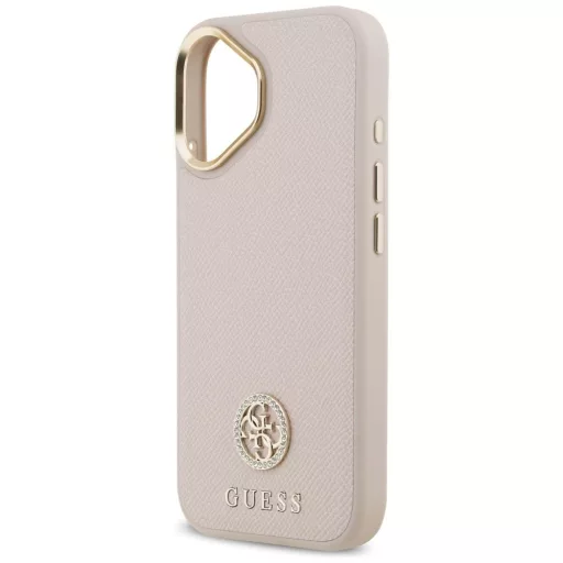 GUESS tok iPhone 17 Magsafe kompatibilis GUHMP17SPGCRMDEP (PU W/ Grained Strass Logo) rózsaszín