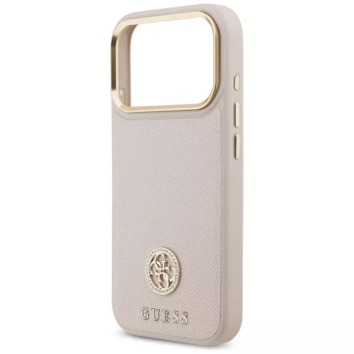 GUESS tok iPhone 17 Pro Magsafe kompatibilis GUHMP17LPGCRMDEP (PU W/ Grained Strass Logo) rózsaszín