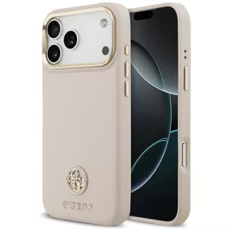  GUESS tok iPhone 17 Pro Max Magsafe kompatibilis GUHMP17XPGCRMDEP (PU W/ Grained Strass Logo) rózsaszín