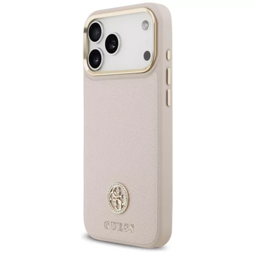 GUESS tok iPhone 17 Pro Max Magsafe kompatibilis GUHMP17XPGCRMDEP (PU W/ Grained Strass Logo) rózsaszín