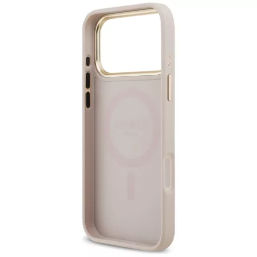 GUESS tok iPhone 17 Pro Max Magsafe kompatibilis GUHMP17XPGCRMDEP (PU W/ Grained Strass Logo) rózsaszín