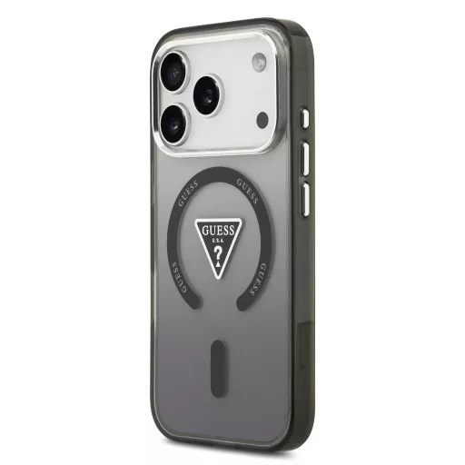 GUESS tok iPhone 17 Pro Max Magsafe kompatibilis GUHMP17XHGTMLCGK (IML Gradient W/ Triangle Logo) Fekete