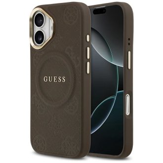   GUESS tok iPhone 17 Magsafe kompatibilis GUHMP17SPSAMSECW (PU W/ Peony Hot Stamp) barna