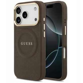  GUESS tok iPhone 17 Pro Magsafe kompatibilis GUHMP17LPSAMSECW (PU W/ Peony Hot Stamp) barna
