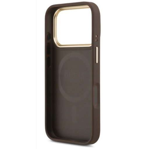 GUESS tok iPhone 17 Pro Magsafe kompatibilis GUHMP17LPSAMSECW (PU W/ Peony Hot Stamp) barna