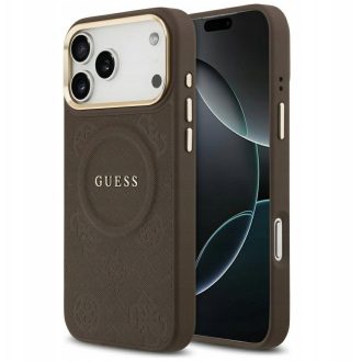   GUESS tok iPhone 17 Pro Max Magsafe kompatibilis GUHMP17XPSAMSECW (PU W/ Peony Hot Stamp) barna