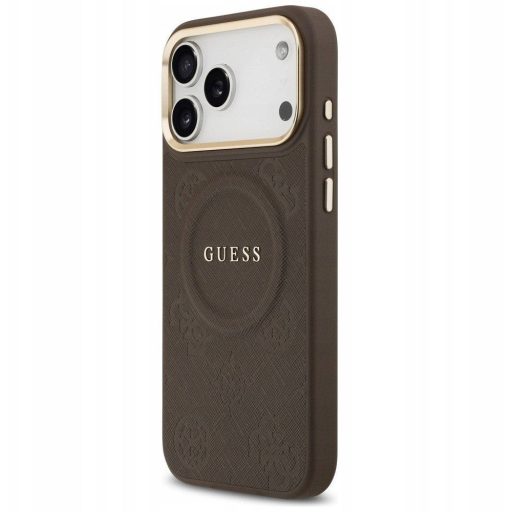 GUESS tok iPhone 17 Pro Max Magsafe kompatibilis GUHMP17XPSAMSECW (PU W/ Peony Hot Stamp) barna