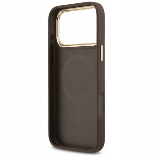 GUESS tok iPhone 17 Pro Max Magsafe kompatibilis GUHMP17XPSAMSECW (PU W/ Peony Hot Stamp) barna
