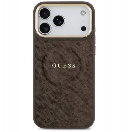 GUESS tok iPhone 17 Pro Max Magsafe kompatibilis GUHMP17XPSAMSECW (PU W/ Peony Hot Stamp) barna