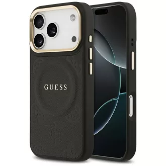   GUESS tok iPhone 17 Pro Magsafe kompatibilis GUHMP17LPSAMSECK (PU W/ Peony Hot Stamp) fekete