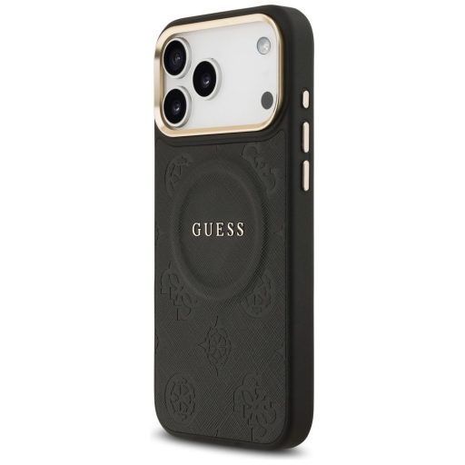 GUESS tok iPhone 17 Pro Max Magsafe kompatibilis GUHMP17XPSAMSECK (PU W/ Peony Hot Stamp) fekete
