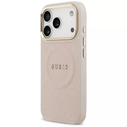 GUESS tok iPhone 17 Pro Magsafe kompatibilis GUHMP17LPSAMSECP (PU W/ Peony Hot Stamp) rózsaszín