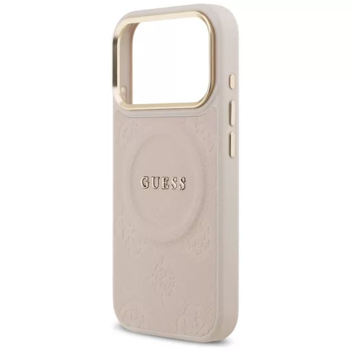 GUESS tok iPhone 17 Pro Magsafe kompatibilis GUHMP17LPSAMSECP (PU W/ Peony Hot Stamp) rózsaszín