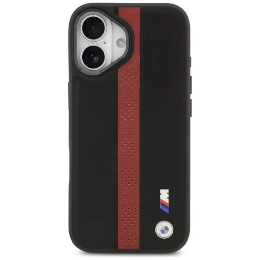 BMW tok iPhone 17 Magsafe kompatibilis BMHMP17S25PCPSKR (PU Perfotated Stripe Logo) piros