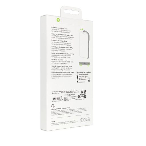 iPhone 17 Pro Silicone tok Magsafe kompatibilis – Neon sárga