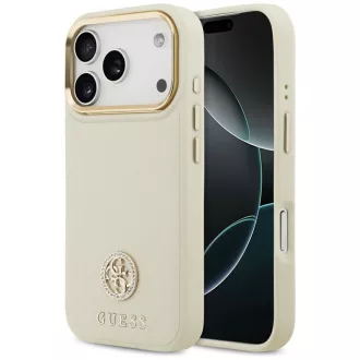   GUESS tok iPhone 17 Pro Magsafe kompatibilis GUHMP17LPGCRMDEE (PU W/ Grained Strass Logo) bézs