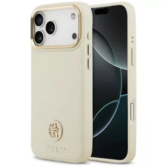   GUESS tok iPhone 17 Pro Max Magsafe kompatibilis GUHMP17XPGCRMDEE (PU W/ Grained Strass Logo) bézs