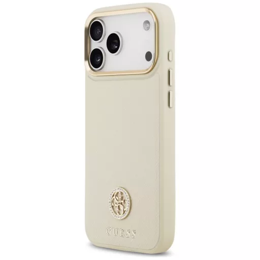 GUESS tok iPhone 17 Pro Max Magsafe kompatibilis GUHMP17XPGCRMDEE (PU W/ Grained Strass Logo) bézs