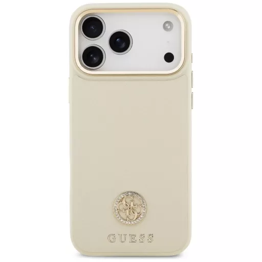 GUESS tok iPhone 17 Pro Max Magsafe kompatibilis GUHMP17XPGCRMDEE (PU W/ Grained Strass Logo) bézs