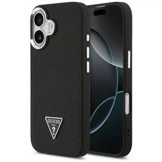   GUESS tok iPhone 17 Magsafe kompatibilis GUHMP17SPGTSPSK (Grained PU Triangle Logo) fekete