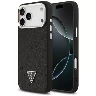   GUESS tok iPhone 17 Pro Magsafe kompatibilis GUHMP17LPGTSPSK (Grained PU Triangle Logo) fekete