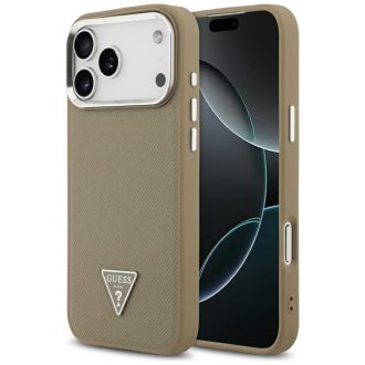   GUESS tok iPhone 17 Pro Max Magsafe kompatibilis GUHMP17XPGTSPSW (Grained PU Triangle Logo) barna