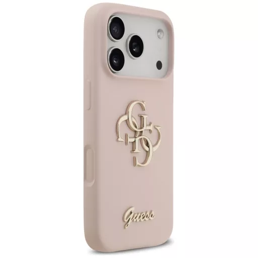 GUESS tok iPhone 17 Pro GUHCP17LSC4GSMP (Silicone W/ Big 4G Script) rózsaszín