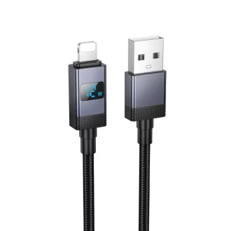   Hoco USB-A – Lightning töltőkábel X118 kijelzővel 2,4A 1 m fekete