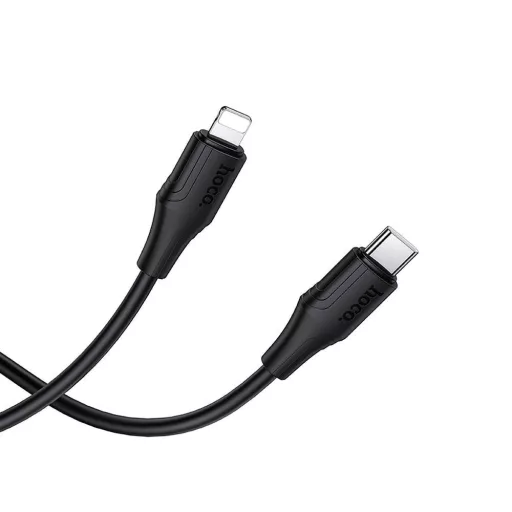 Hoco USB-C – Lightning töltőkábel X124 Silicone 27W 1 m fekete
